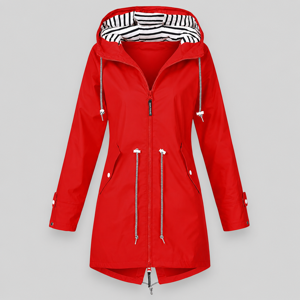 Women's Hooded Jacket with Adjustable Waist | E&W - 1 - Elenwear