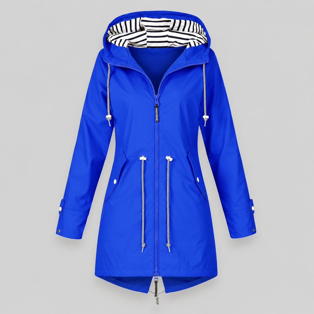 Women's Hooded Jacket with Adjustable Waist | E&W - 4 - Elenwear