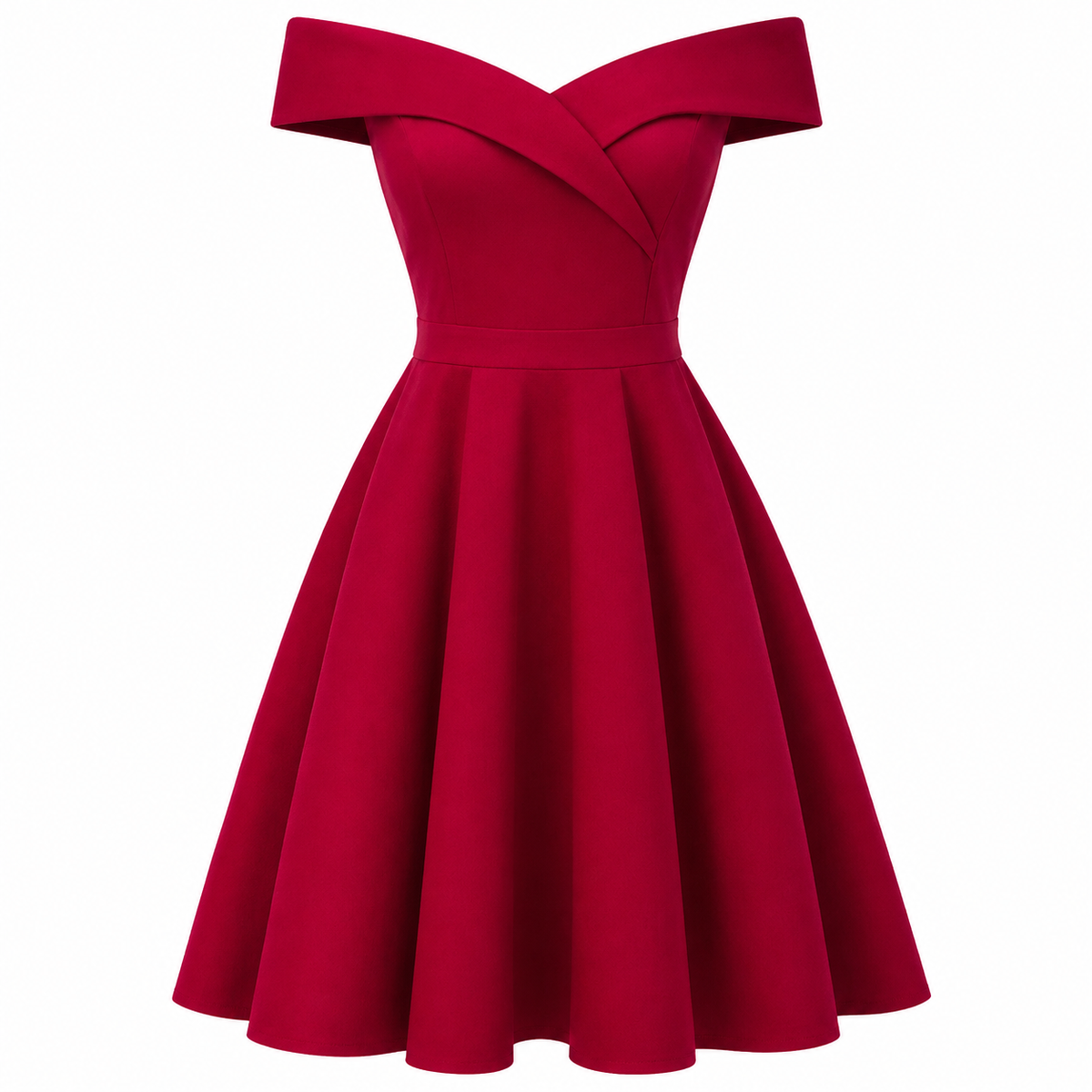 Off-Shoulder Midi Dress Women's Flattering Fit | E&W - 3 - Elenwear