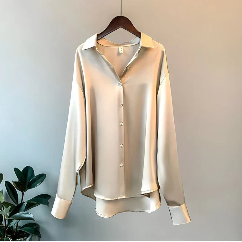 Satin Blouse for Women | Luxurious Sheen with Relaxed Fit | E&W - 1 - Elenwear