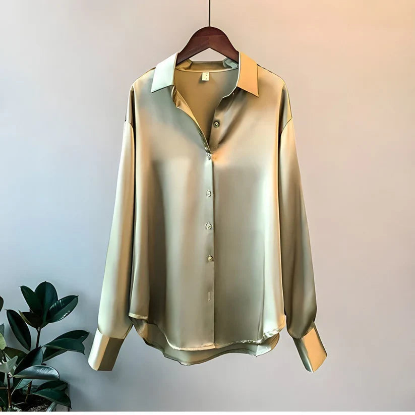Satin Blouse for Women | Luxurious Sheen with Relaxed Fit | E&W - 2 - Elenwear