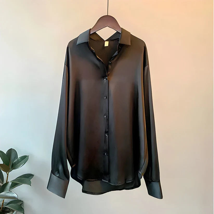 Satin Blouse for Women | Luxurious Sheen with Relaxed Fit | E&W - 3 - Elenwear