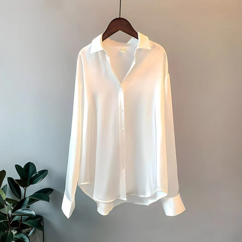 Satin Blouse for Women | Luxurious Sheen with Relaxed Fit | E&W - 4 - Elenwear