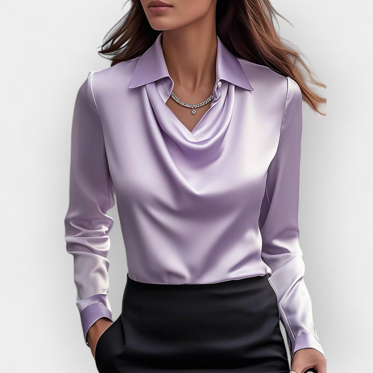 Cowl Neck Blouse Women | Silky Finish for Effortless Elegance | E&W - 7 - Elenwear