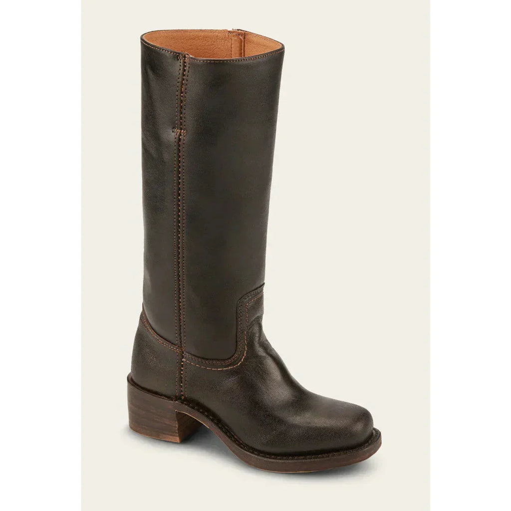 Women's Leather Knee-High Boots with Block Heel | E&W - 23 - Elenwear