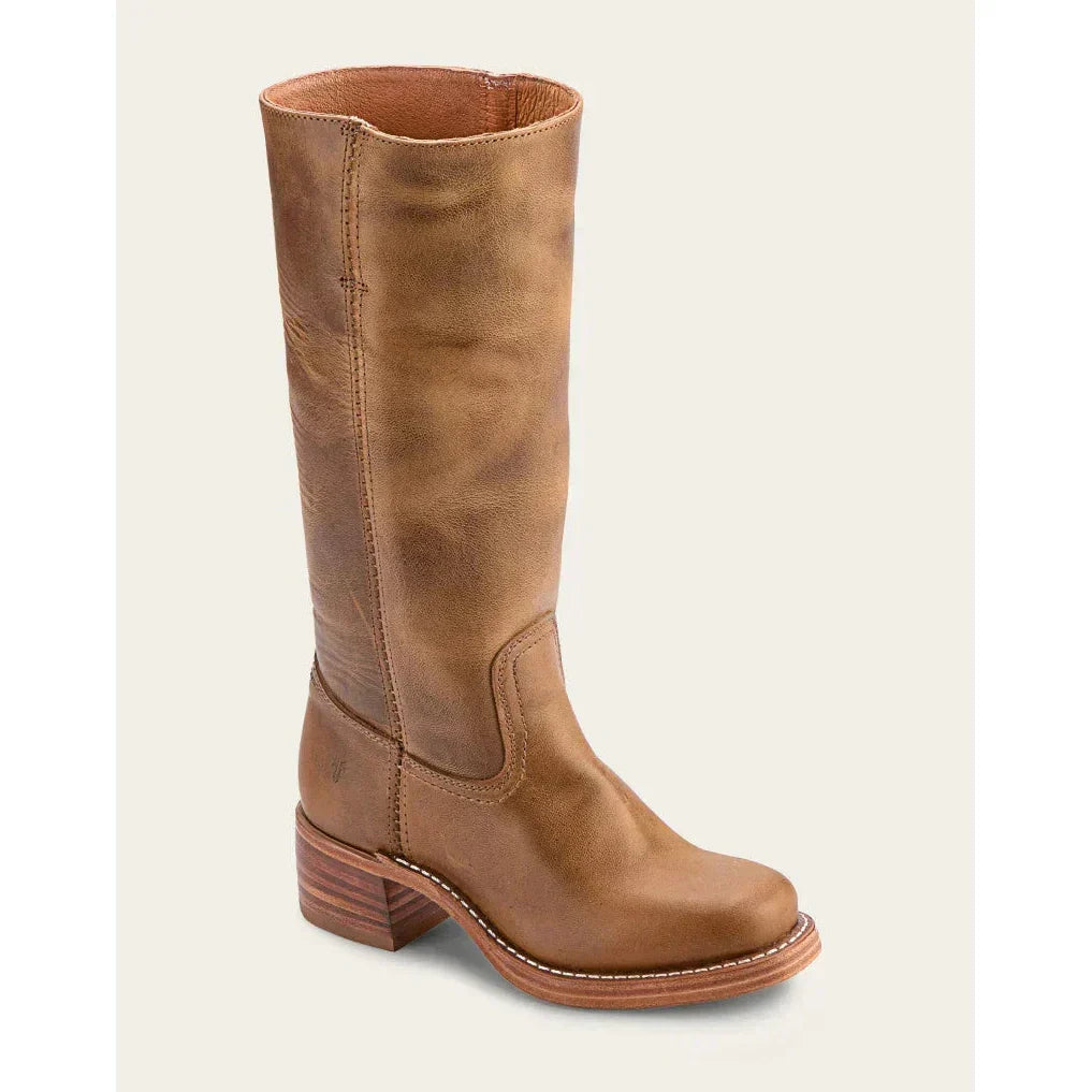 Women's Leather Knee-High Boots with Block Heel | E&W - 4 - Elenwear