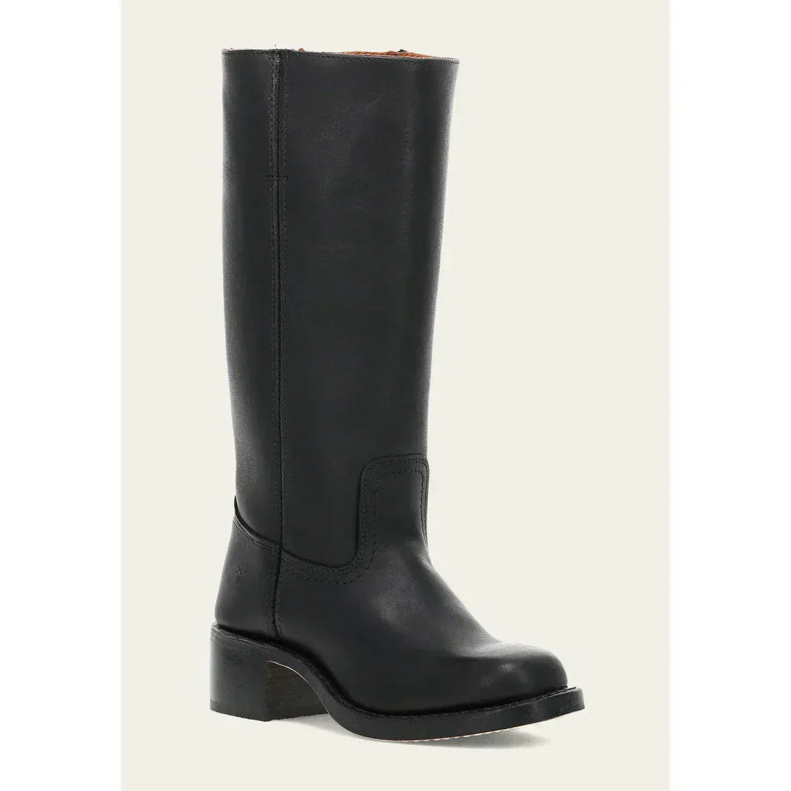 Women's Leather Knee-High Boots with Block Heel | E&W - 3 - Elenwear