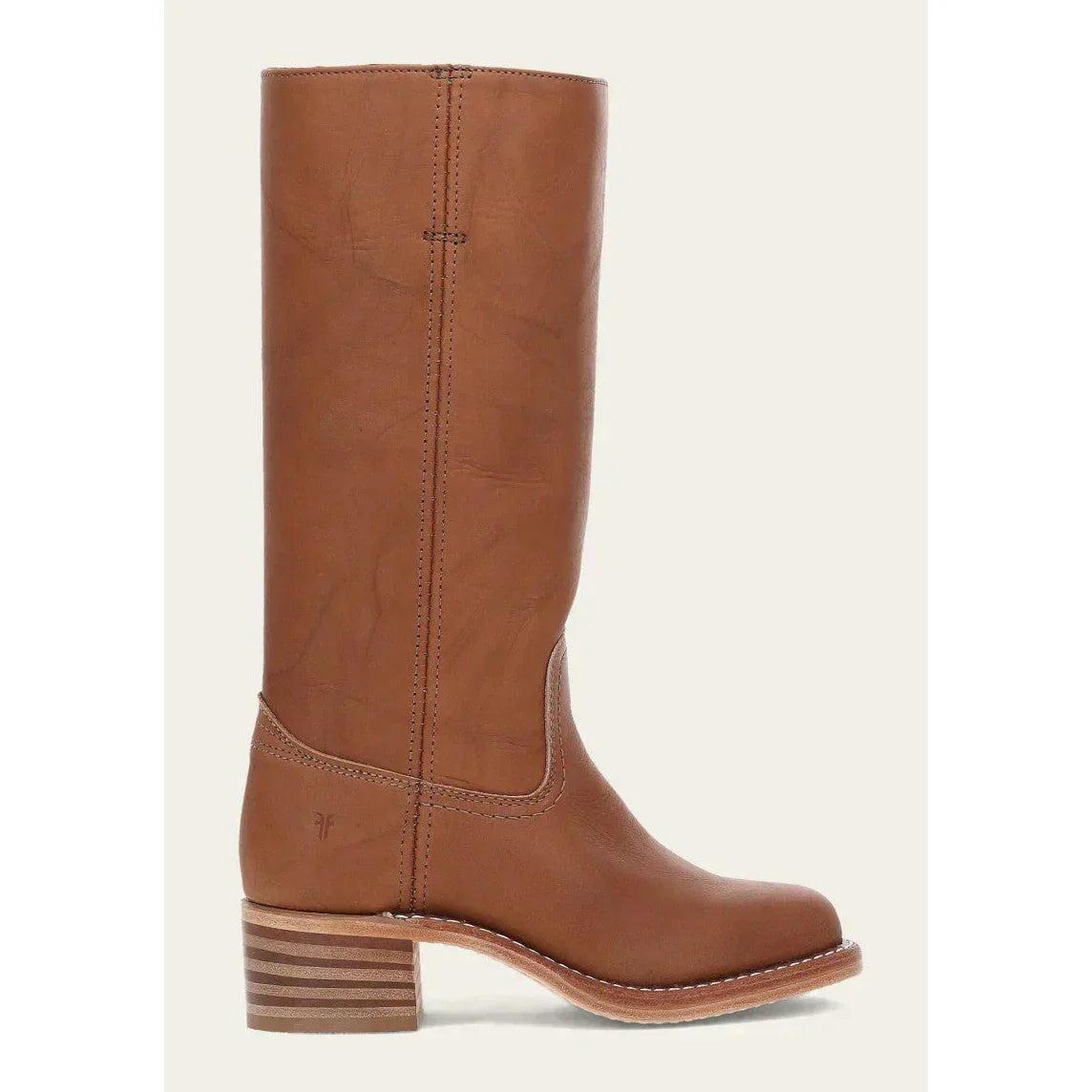 Women's Leather Knee-High Boots with Block Heel | E&W - 20 - Elenwear