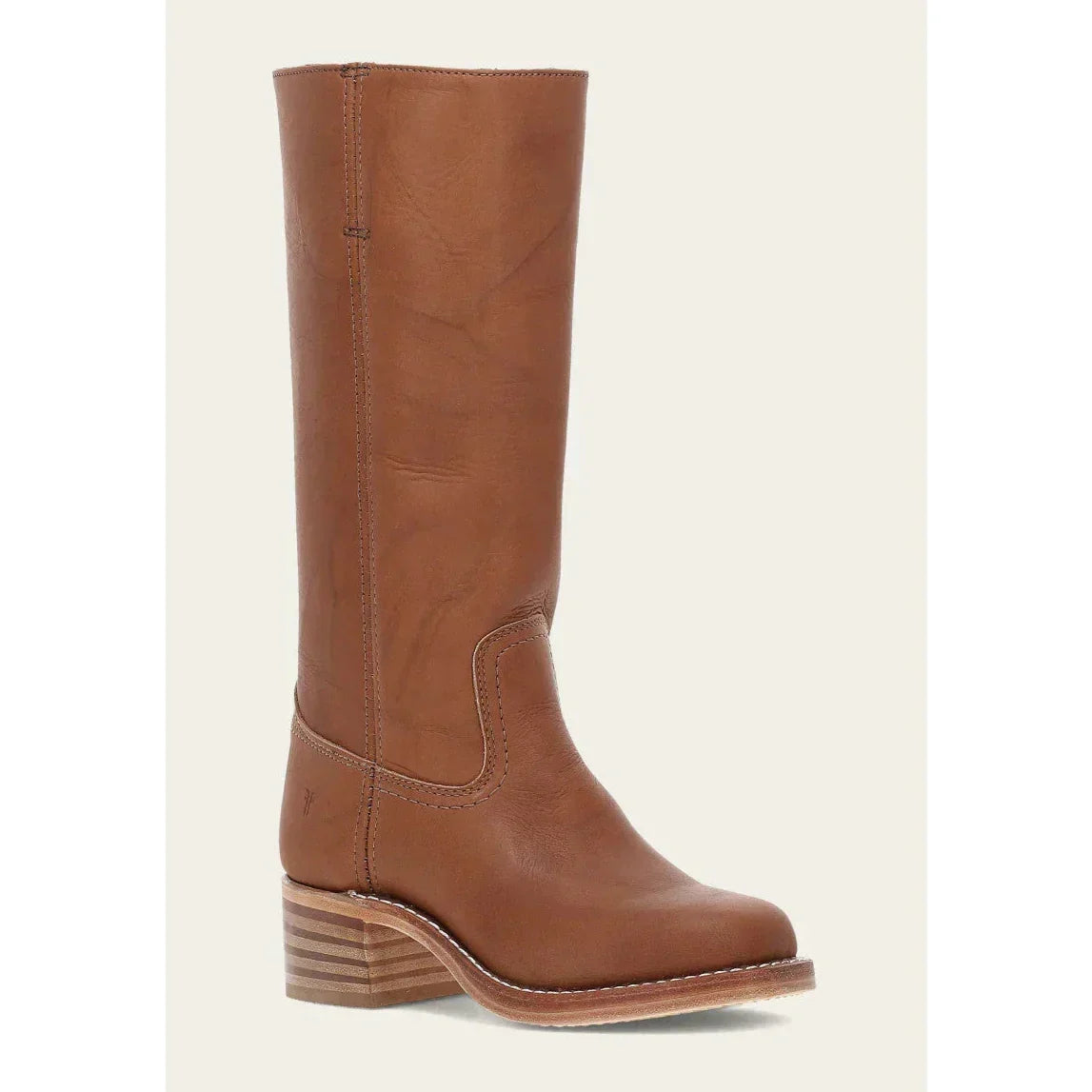 Women's Leather Knee-High Boots with Block Heel | E&W - 19 - Elenwear