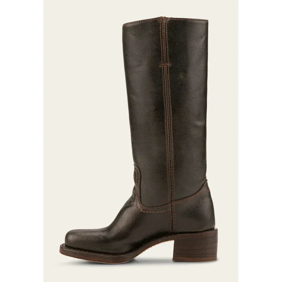 Women's Leather Knee-High Boots with Block Heel | E&W - 2 - Elenwear