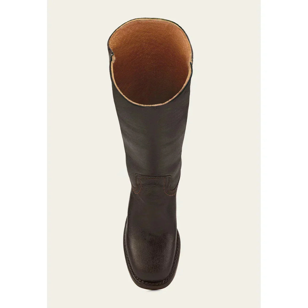 Women's Leather Knee-High Boots with Block Heel | E&W - 24 - Elenwear