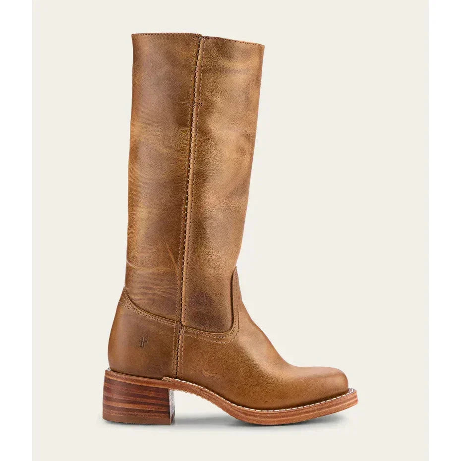 Women's Leather Knee-High Boots with Block Heel | E&W - 7 - Elenwear