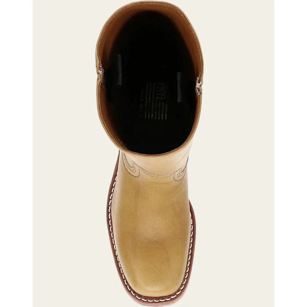 Women's Leather Knee-High Boots with Block Heel | E&W - 17 - Elenwear