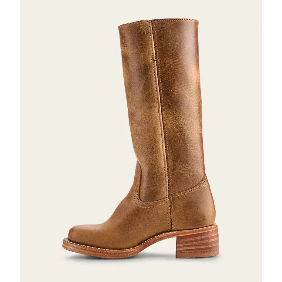 Women's Leather Knee-High Boots with Block Heel | E&W - 16 - Elenwear