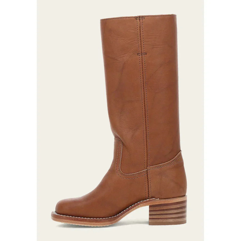 Women's Leather Knee-High Boots with Block Heel | E&W - 12 - Elenwear