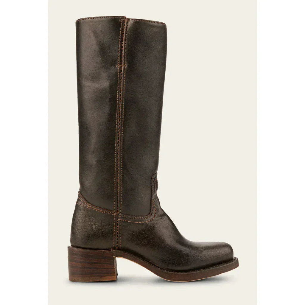 Women's Leather Knee-High Boots with Block Heel | E&W - 25 - Elenwear