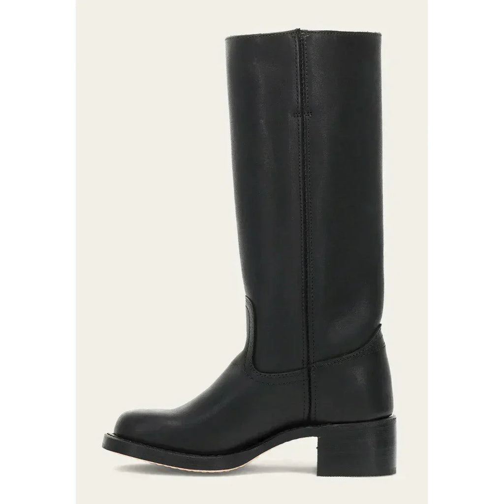 Women's Leather Knee-High Boots with Block Heel | E&W - 6 - Elenwear