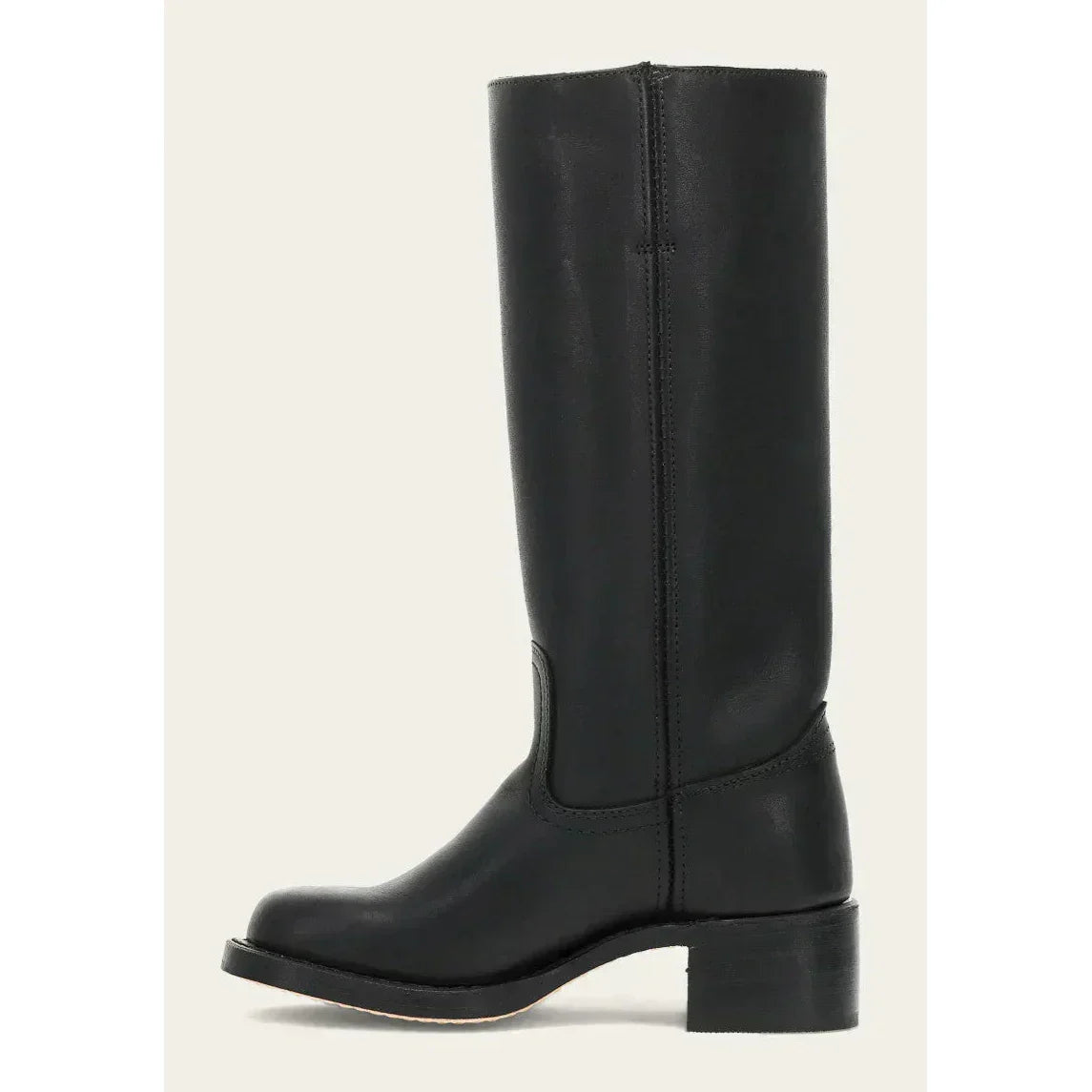 Women's Leather Knee-High Boots with Block Heel | E&W - 6 - Elenwear