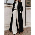 Long Black Trench Coat Women's Elegant Tailored Design | E&W - 3 - Elenwear