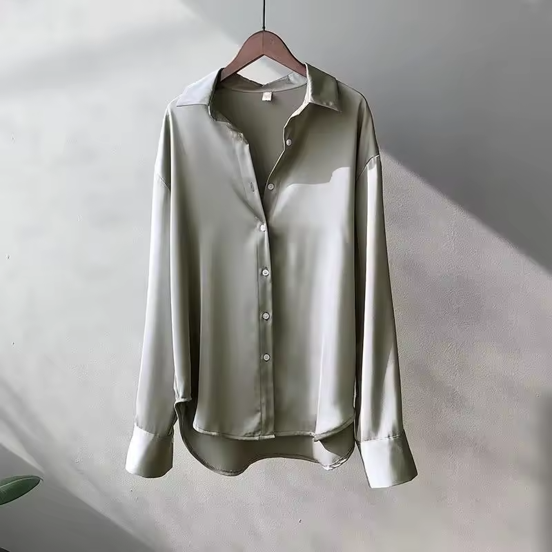 Satin Blouse for Women | Luxurious Sheen with Relaxed Fit | E&W - 5 - Elenwear