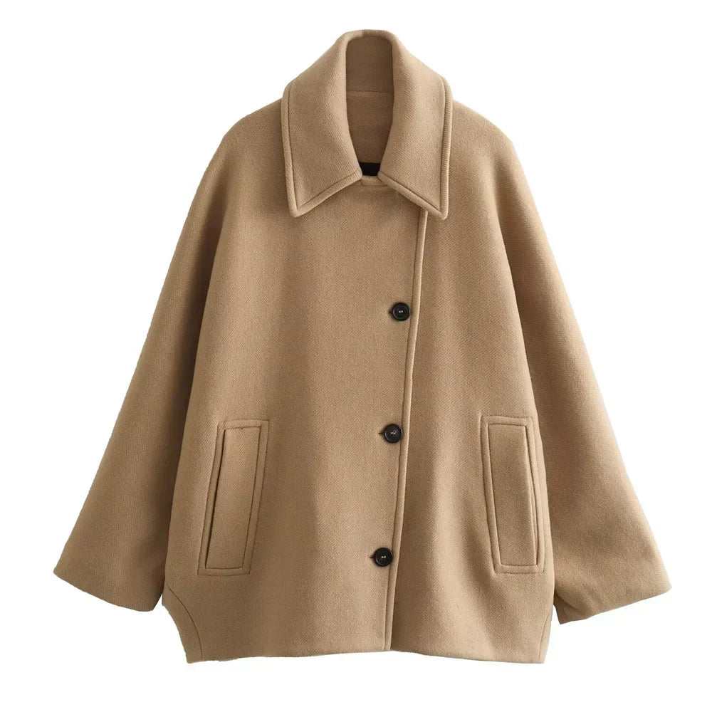 Oversized Wool-Blend Jacket for Women | Chic Relaxed Fit | E&W - 7 - Elenwear