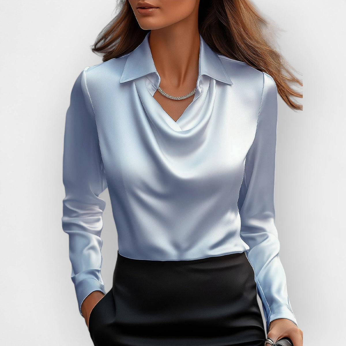 Cowl Neck Blouse Women | Silky Finish for Effortless Elegance | E&W - 6 - Elenwear