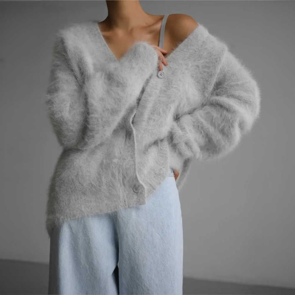 Cardigan Women’s Soft Fluffy Knit | E&W - 1 - Elenwear