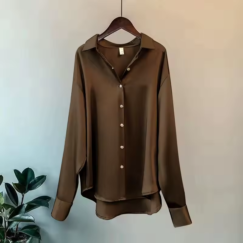 Satin Blouse for Women | Luxurious Sheen with Relaxed Fit | E&W - 6 - Elenwear