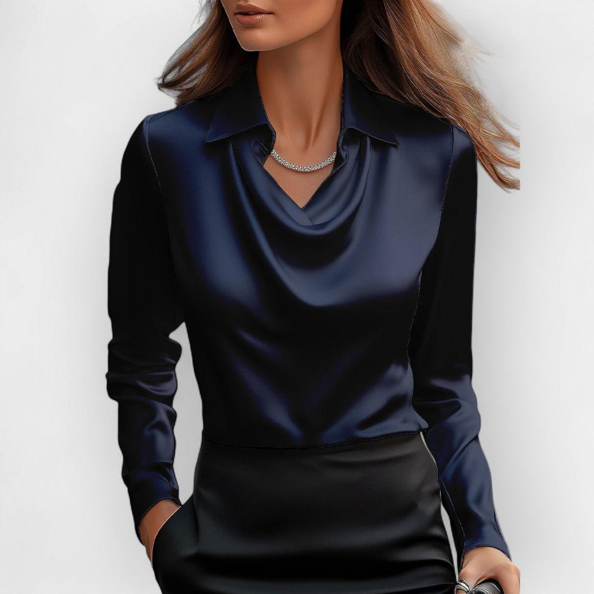 Cowl Neck Blouse Women | Silky Finish for Effortless Elegance | E&W - 3 - Elenwear