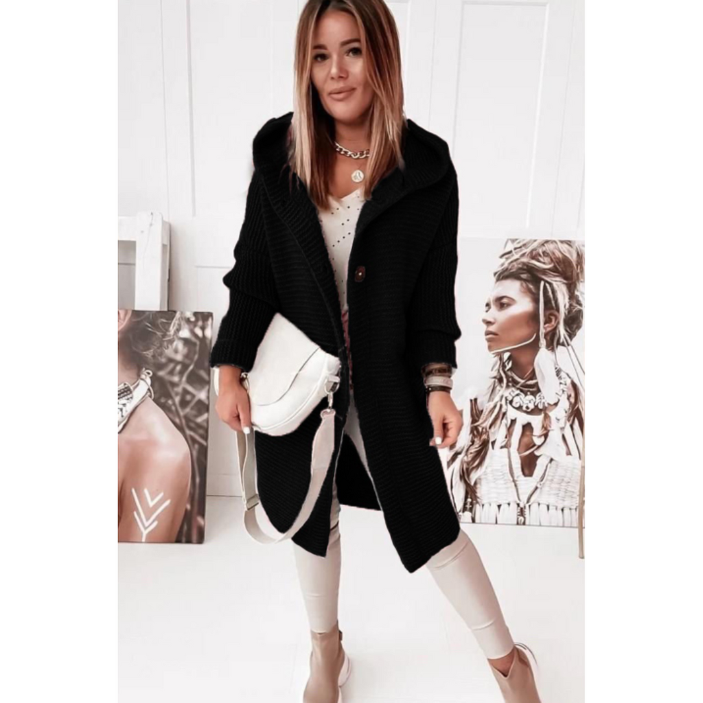 Hooded Cardigan Women | Cosy Knit with Oversized Fit | E&W - 6 - Elenwear