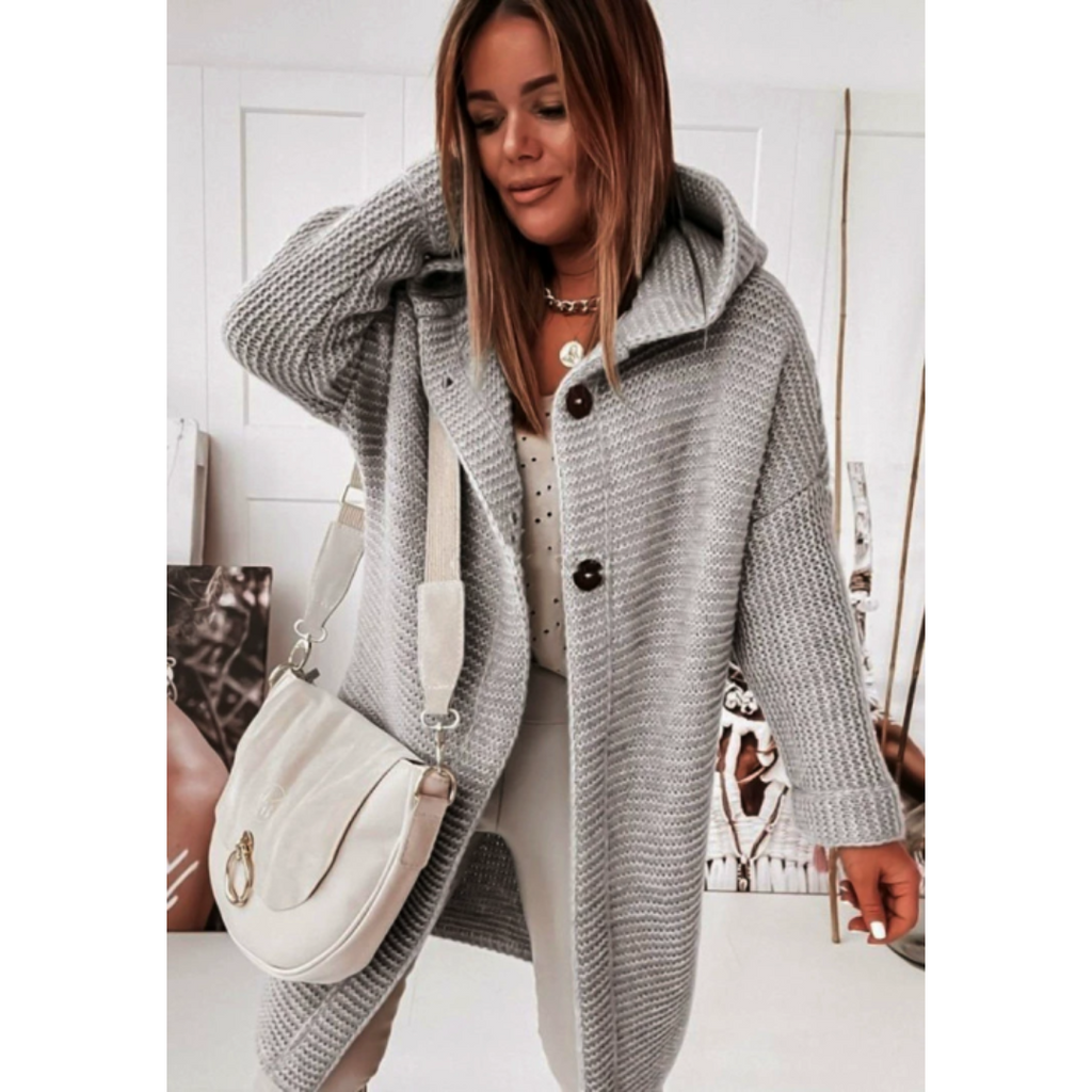 Hooded Cardigan Women | Cosy Knit with Oversized Fit | E&W - 3 - Elenwear