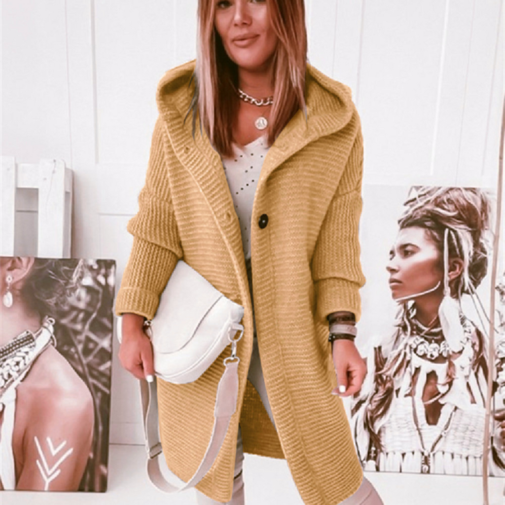 Hooded Cardigan Women | Cosy Knit with Oversized Fit | E&W - 4 - Elenwear