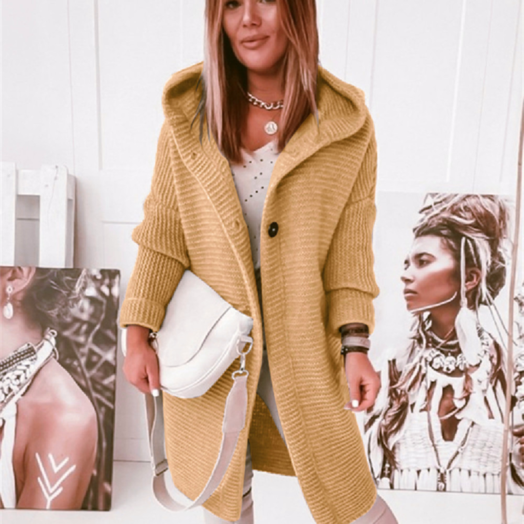 Hooded Cardigan Women | Cosy Knit with Oversized Fit | E&W - 4 - Elenwear