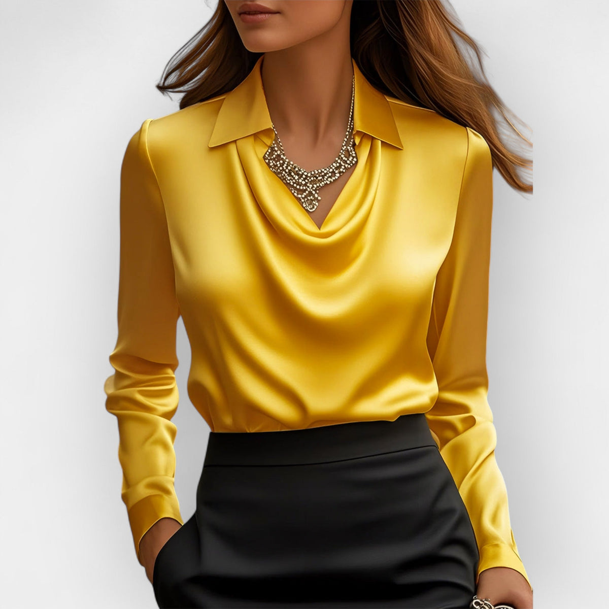 Cowl Neck Blouse Women | Silky Finish for Effortless Elegance | E&W - 10 - Elenwear