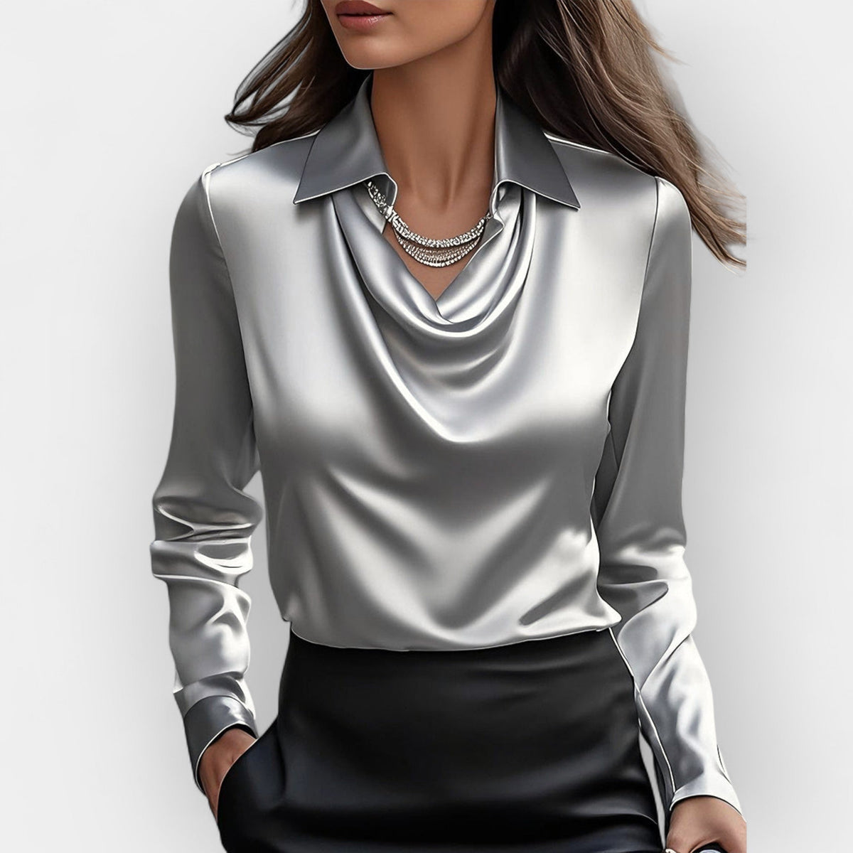 Cowl Neck Blouse Women | Silky Finish for Effortless Elegance | E&W - 8 - Elenwear