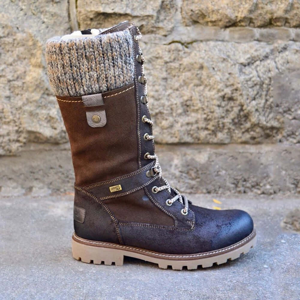 Women's Insulated Outdoor Boots with Cozy Knit Cuff | E&W - 3 - Elenwear