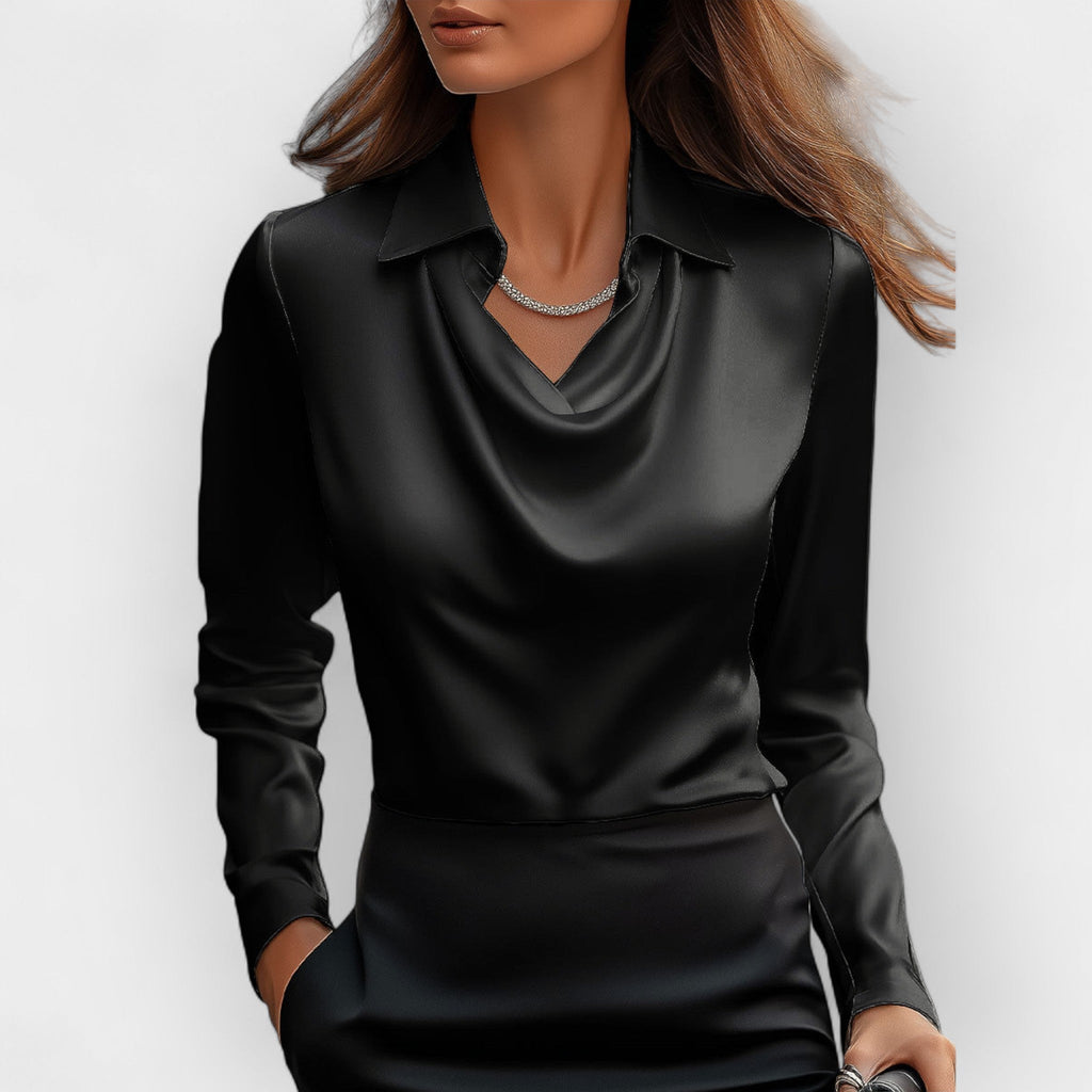 Cowl Neck Blouse Women | Silky Finish for Effortless Elegance | E&W - 2 - Elenwear