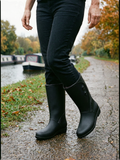Women's Classic Knee-High Wellington Boots — Waterproof Rain Boots - Black