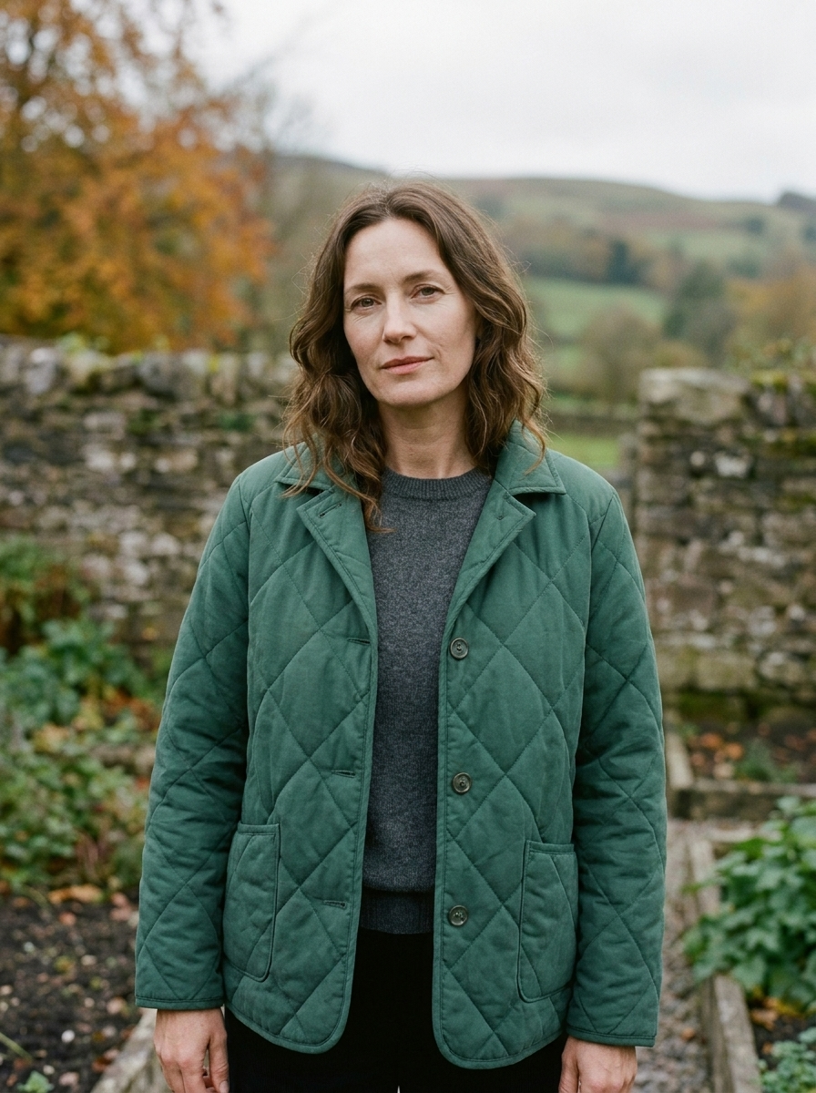 Women's Retro Diamond-Quilted Jacket Coat — Loose Winter Layer - Green