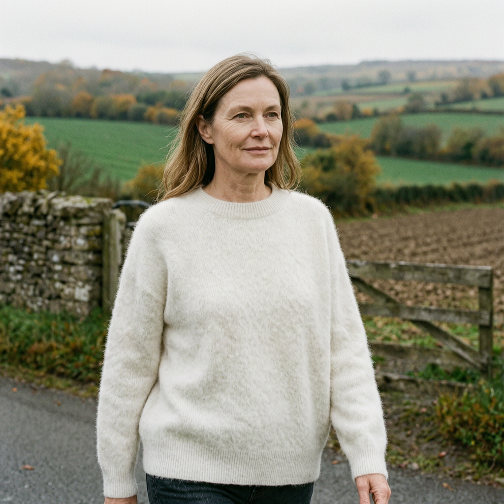 Women's Mohair-Blend Sweater — Cosy Relaxed Pullover