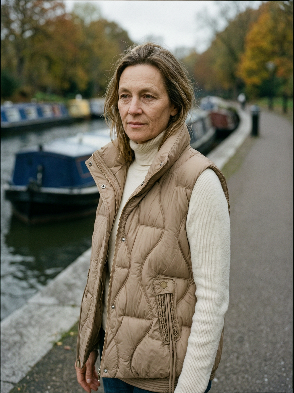 Women's Padded Quilted Vest — Relaxed-Fit Sleeveless Puffer Gilet - Khaki