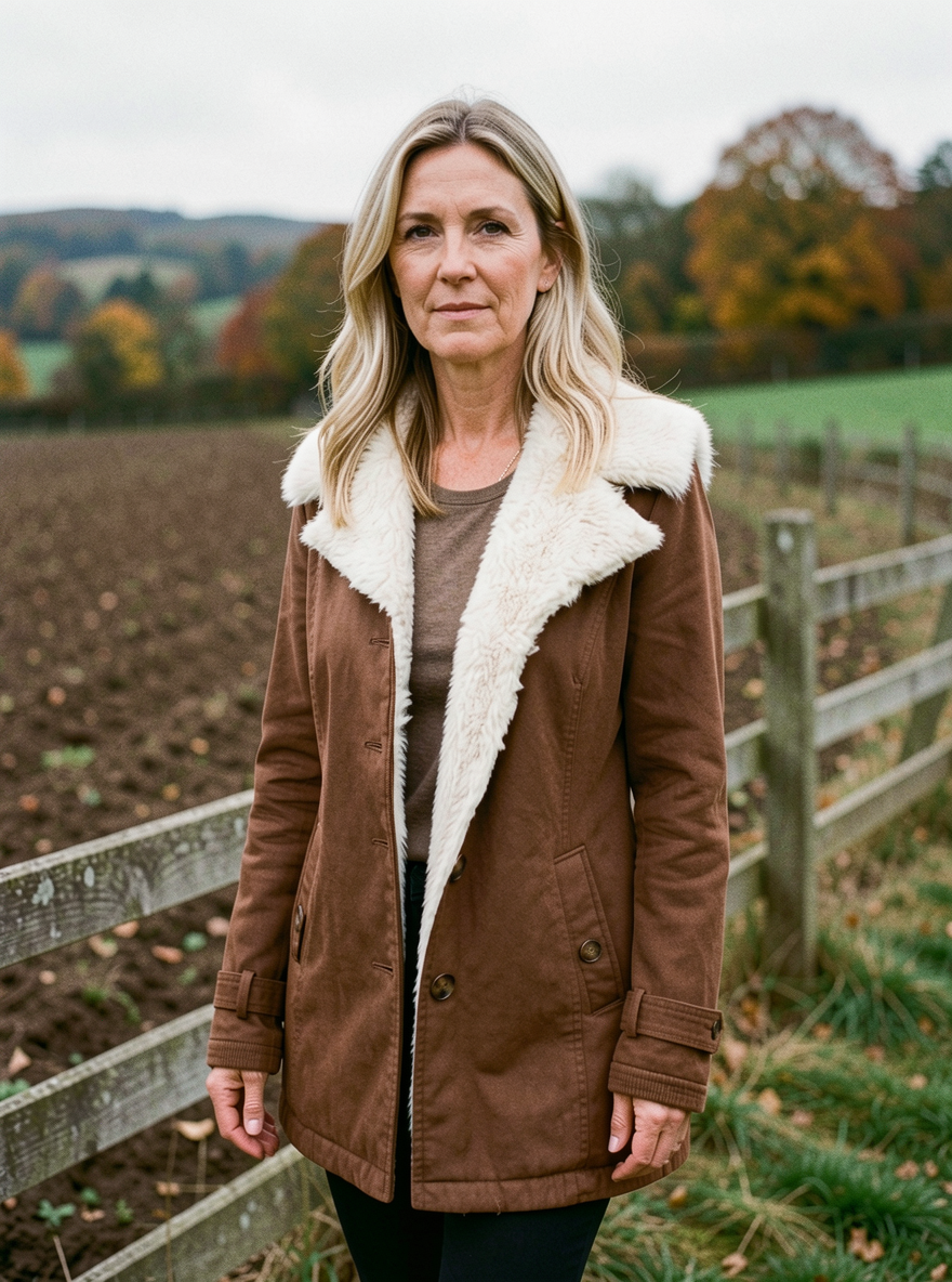 Women's Fleece-Lined Cotton Padded Jacket — Warm Everyday Winter Coat - Brown