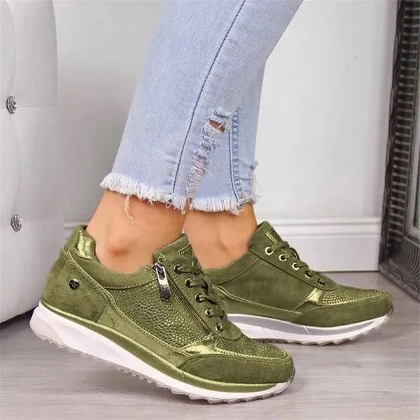 Women's Casual Sneakers with Zip Detail | E&W - 2 - Elenwear