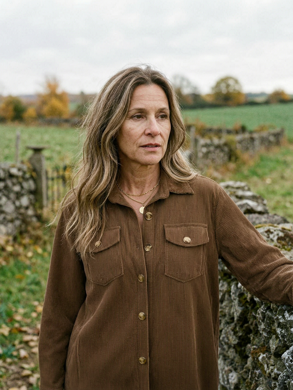 Women's Corduroy Mid-Length Button-Front Shirt — Everyday Overshirt - Coffee Brown