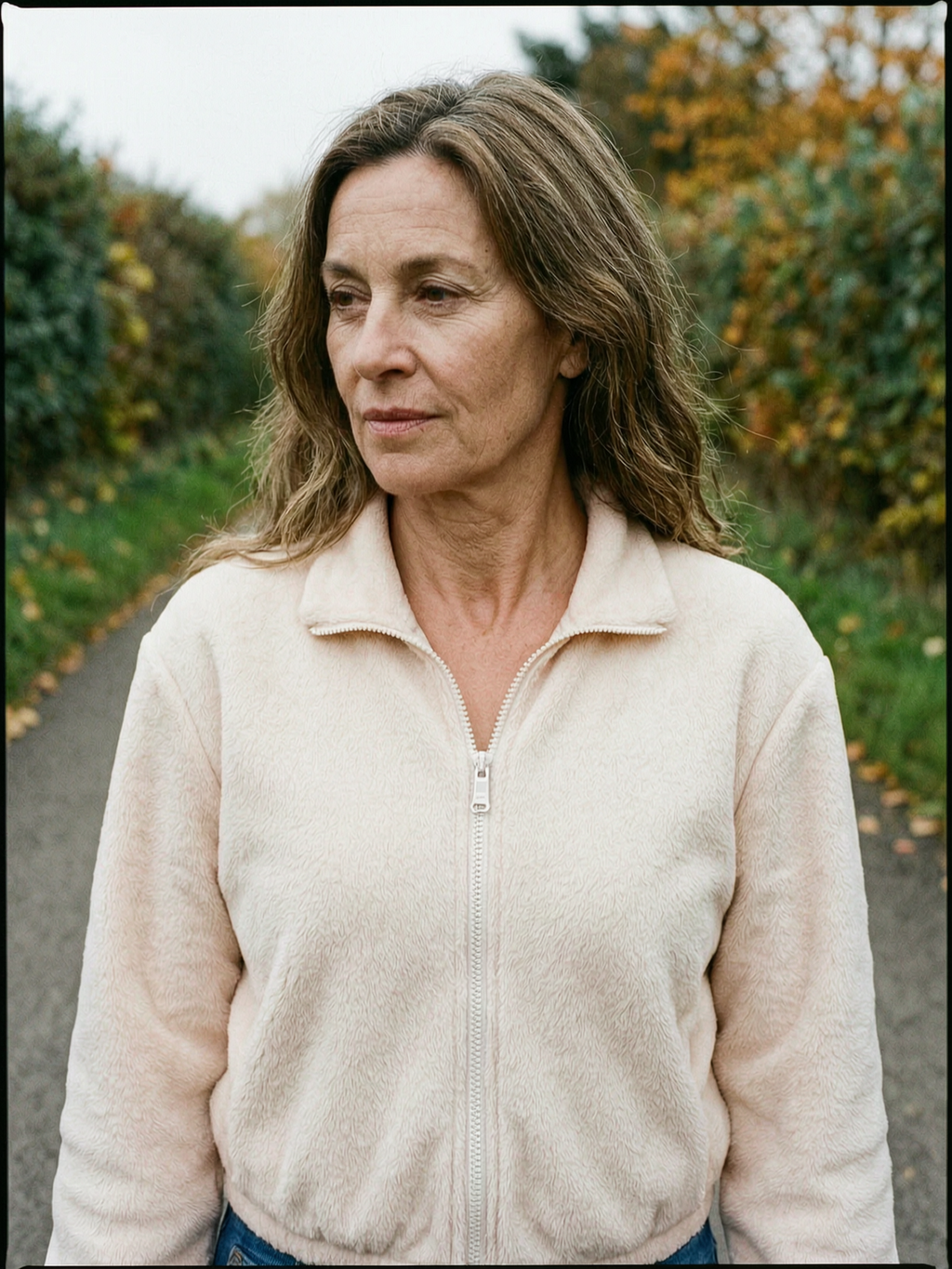 Women's Cropped Teddy Fleece Bomber Jacket — Soft Zip-Up Mid-Layer - Apricot - Detail