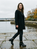 Women's Chunky-Heel Lug-Sole Chelsea Boots — Statement Ankle Boots - Black