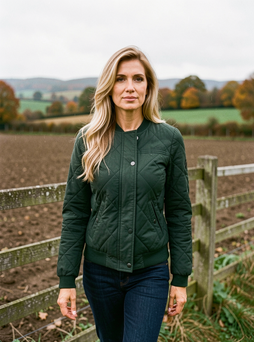 Women's Short Parka — Slim-Fit Padded Winter Jacket - Dark Green