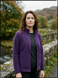 Women's Classic Polar Fleece Full-Zip Jacket — Stand Collar Fleece - Deep Purple
