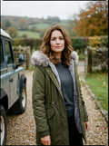 Women's Classic Hooded Parka — Faux-Fur Trim Cotton-Padded Coat - Army Green