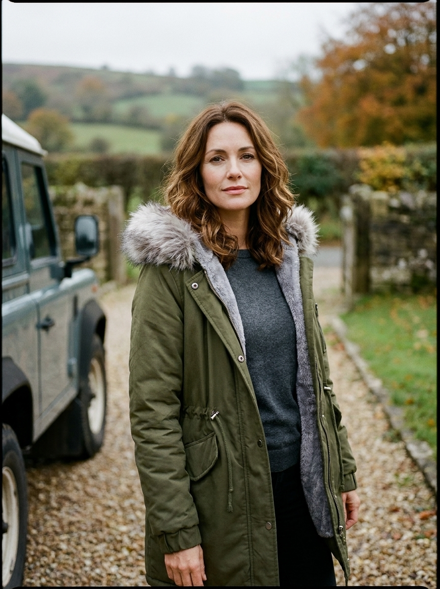 Women's Classic Hooded Parka — Faux-Fur Trim Cotton-Padded Coat - Army Green